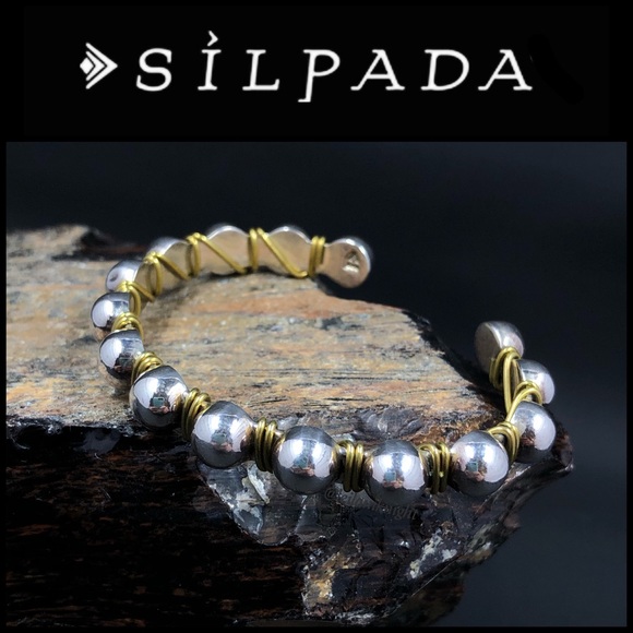 Silpada Sterling Silver and Brass Wire Cuff Bracelet - Picture 1 of 17